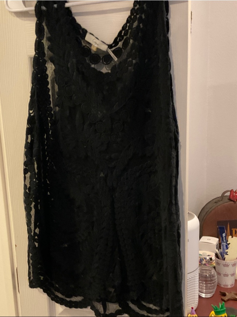 Cache Black Crochet camisole top